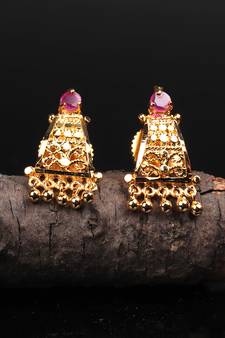 Purple Gold plated Earrings