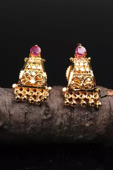 Purple Gold plated Earrings