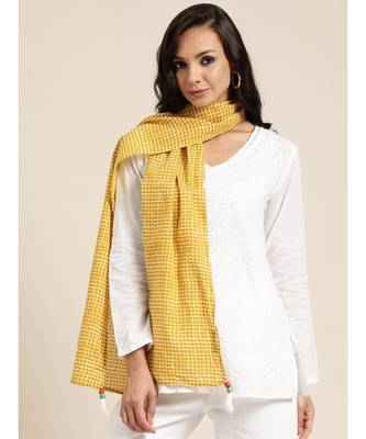 Brown Geo Print & Mustard Geo Print Scarf 2