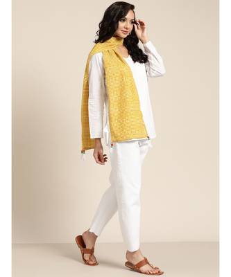 Brown Geo Print & Mustard Geo Print Scarf 3