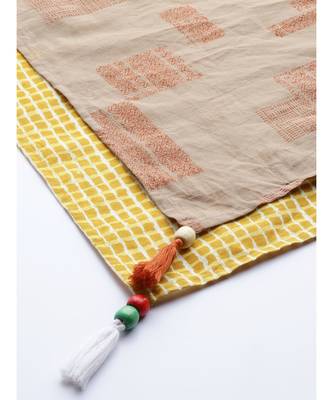 Brown Geo Print & Mustard Geo Print Scarf 4
