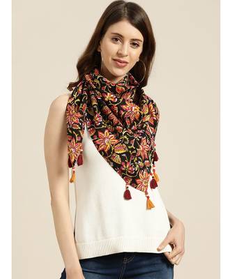 Red Floral Scarf & Black Floral Scarf 2