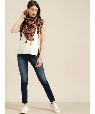 Red Floral Scarf & Black Floral Scarf 3