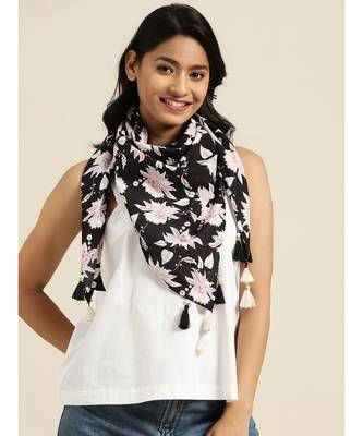 Black Floral Scraf & Blue Floral Scarf 2