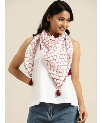 Red Geo Print Scarf & Navy Geo Print Scarf 2