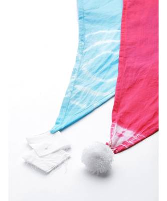 Fuchsia Tie-Dye & Sea Green Tie-Dye Scarf 4