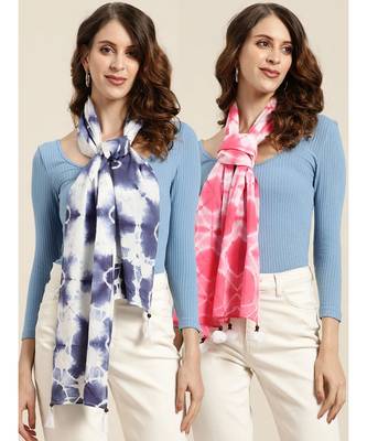 Pink Tie-Dye & Blue Tie-Dye Scarf 1