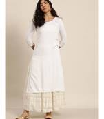White Sleeve Embroidered Liva Kurta