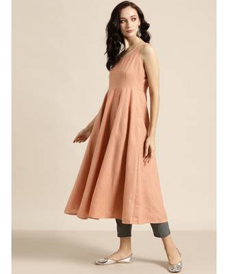 Pink Anarkali Kurta and Pants With Floral Chiffon Dupatta 2