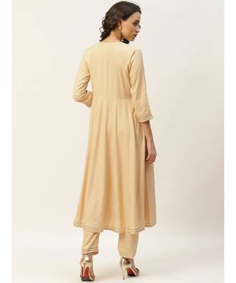 Beige Embroidered Waist Anarkali Kurta 3