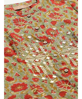 Grey Floral Zari Embroidery Front Open Kurta 5