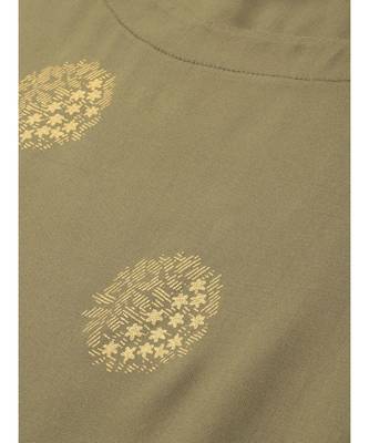 Olive Chakra Foil Anarkali Kurta 5