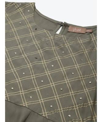 Olive Hand Work Embroidery Anarkali Kurta 5