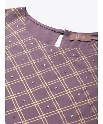 Lavender Hand Work Embroidery Anarkali Kurta 5