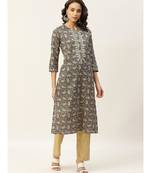 Blue Paisely Zari Embroidery Kurta With Straight Pants