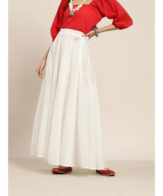 White Zari Tassels Anarkali Skirt 1