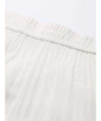 Off White Crinkled Tiered Skirt 5