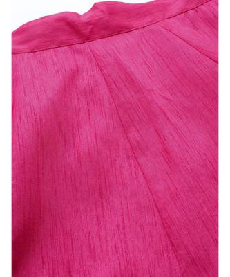Fuchsia Foil Print Anarkali Skirt 5