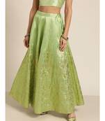 Mint Green Foil Print Anarkali Skirt