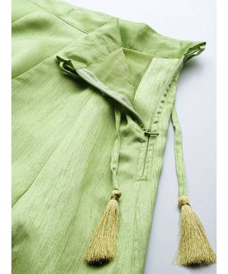 Mint Green Foil Print Anarkali Skirt 6