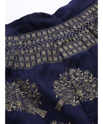 Navy Kali Foil Print Anarkali Skirt 5