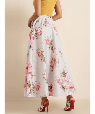 Nude Floral Anarkali Skirt 3