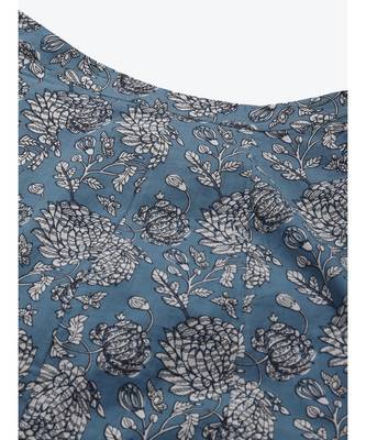 Blue  Floral Anarkali Skirt 5