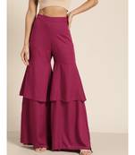 Burgundy Frilly Liva Pants
