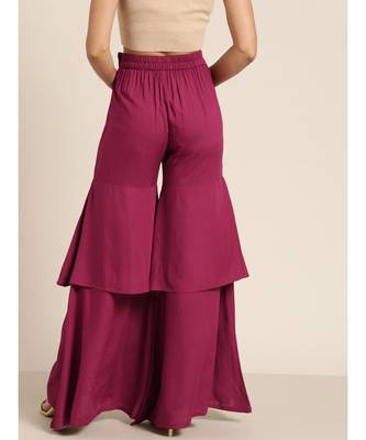 Burgundy Frilly Liva Pants 3