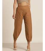 Brown Cuffed Hem Pants