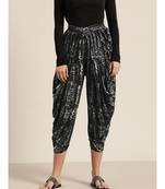 Black Shibori Print Dhoti Pants