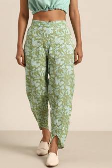 Olive Floral Tulip Pant
