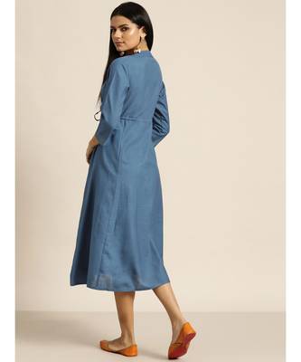 Blue Drawstring Anarkali Dress 3