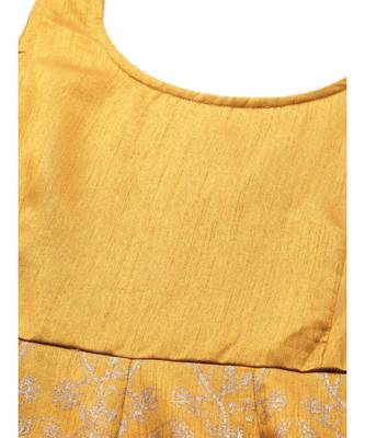 Mustard Foil Print Sleeveless Anarkali Maxi Dress 4