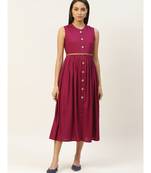 Purple Sleeveless Gathered Dress