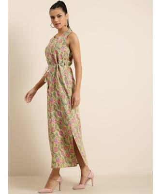 Green Floral Straight Maxi 2