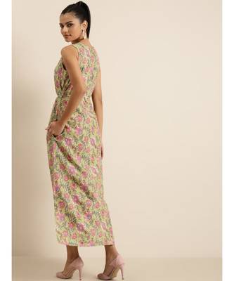 Green Floral Straight Maxi 3