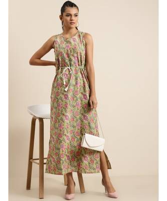 Green Floral Straight Maxi 4