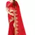 Red embroidered net saree with blouse