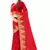 Red embroidered net saree with blouse