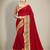 Maroon embroidered silk blend saree with blouse