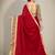 Maroon embroidered silk blend saree with blouse