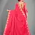 Pink plain chiffon saree with blouse