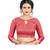 Pink plain chiffon saree with blouse