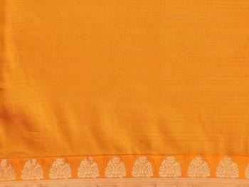 Gold plain chiffon saree with blouse 5