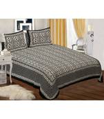 black pure cotton flat sheets abstract print  bed sheet  with  pillow cover