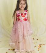 Saka Designs Pink Gown Ethnic Wear For Kids
