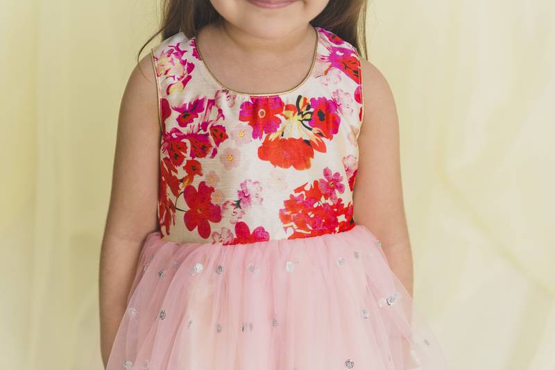 Saka Designs Pink Gown Ethnic Wear For Kids