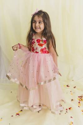 Saka Designs Pink Gown Ethnic Wear For Kids 4