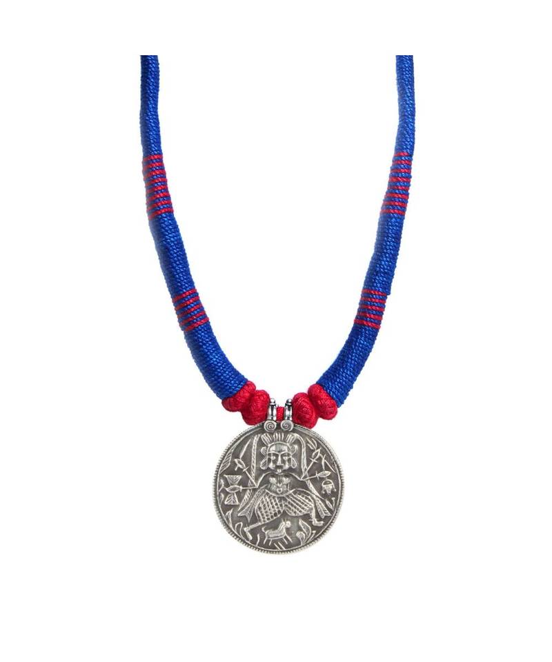Blue And Pink Dori Maa Kali Necklace